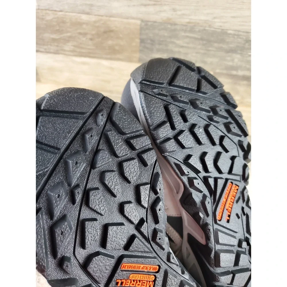 Merrell Siren Womens Work Shoes Sz 8 M Gray Nubuck Mesh Alloy Safety Toe Lace Up